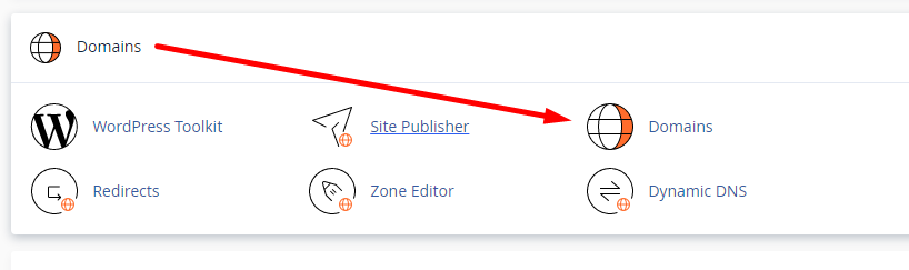 Menu Domains cPanel