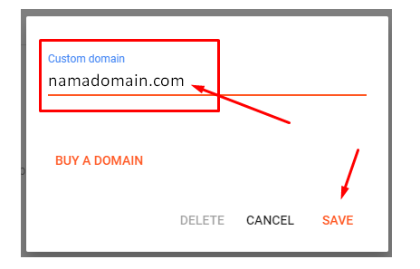 Form input nama domain di Blogger