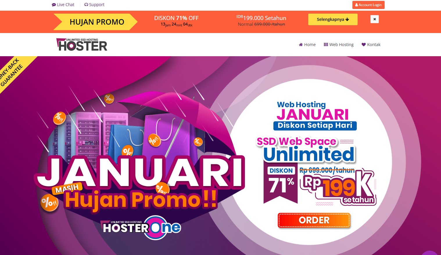 Halaman utama Hoster.co.id