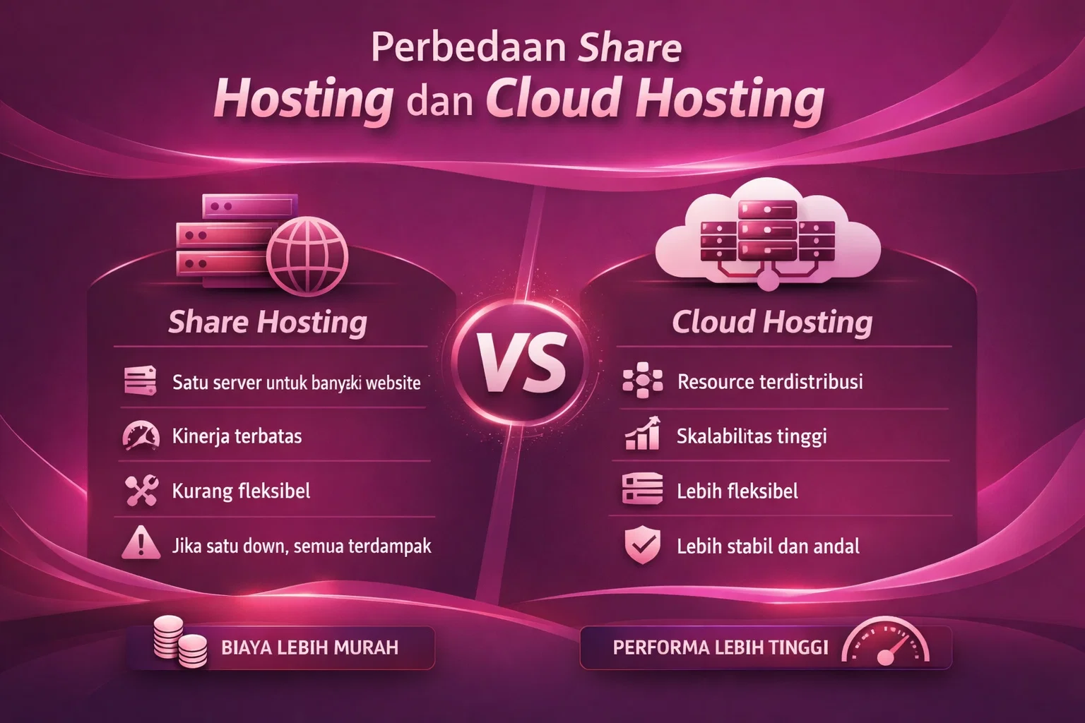 Perbedaan Share Hosting dan Cloud Hosting