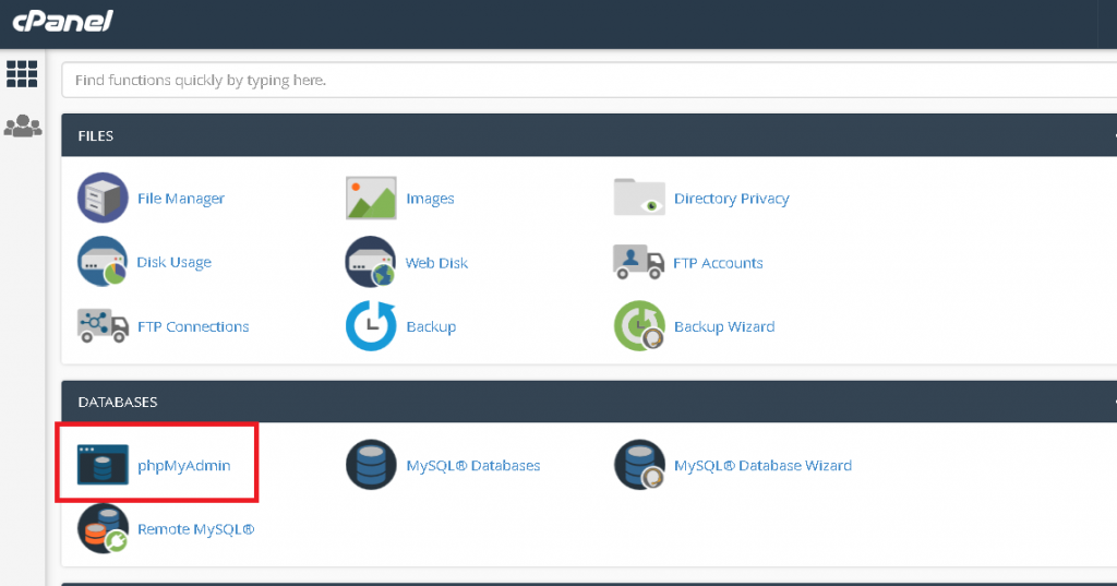 Buka phpMyAdmin
