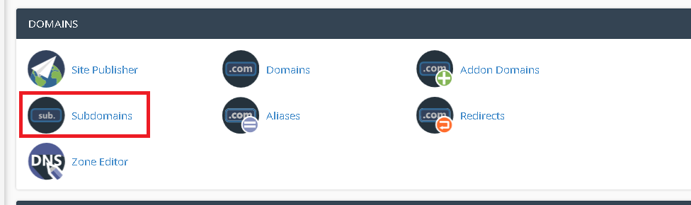 Formulir pengisian detail Subdomain di cPanel